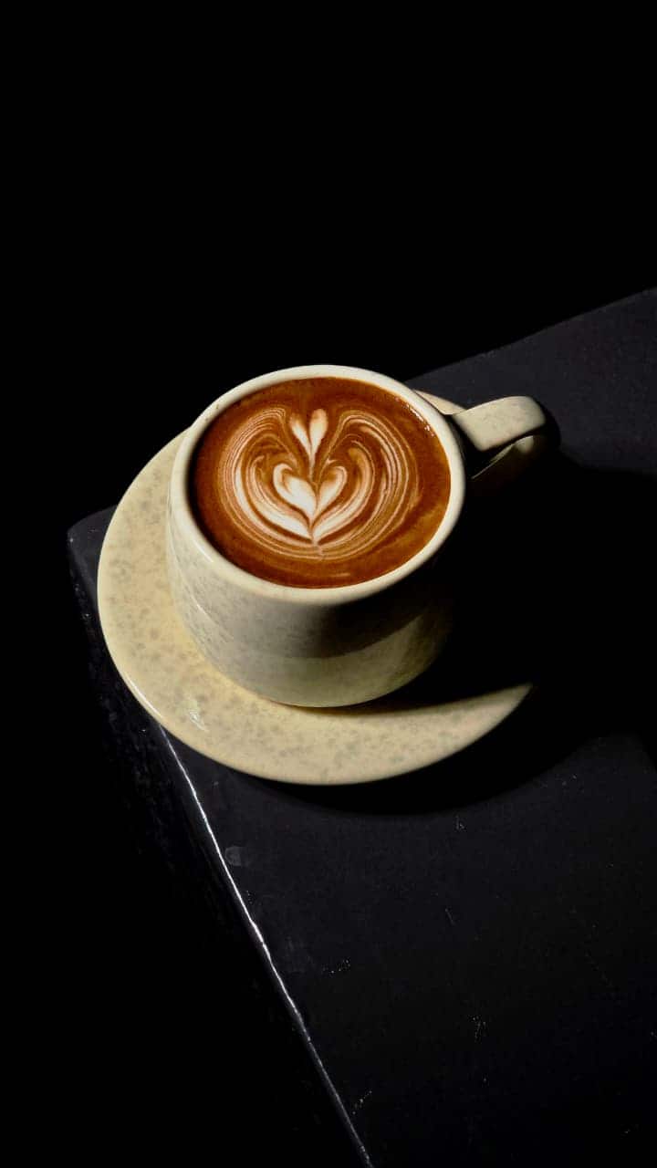 Freshly poured specialty coffee
